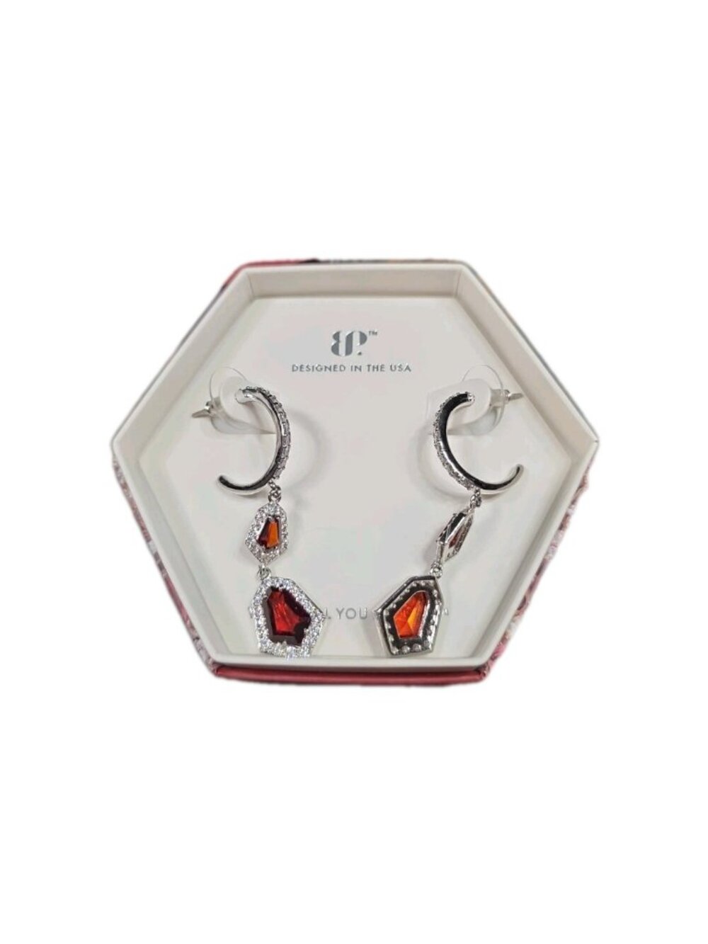 Bomb Party Jan 25 Earrings RBP8606 Everything Is Perfection Garnet CZ